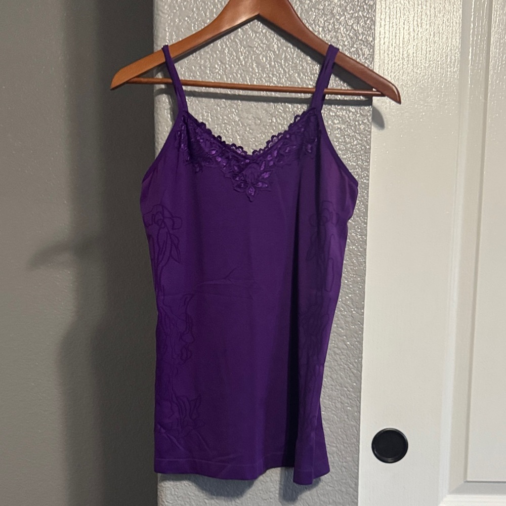 Vibrant Purple Camisole with Lace Detail